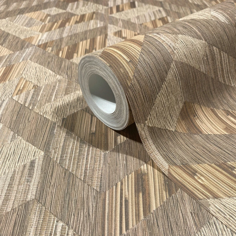 Vliestapete 3D-Optik Holzoptik Landhaus matt in Beige Braun 