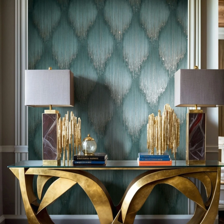 Vliestapete Streifen, Raute Streifen Modern in Grün - Papis Loveday 