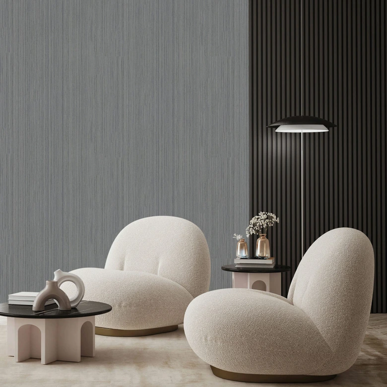 Vliestapete Linien Streifen Modern, Klassisch matt in Grau - Papis Loveday  