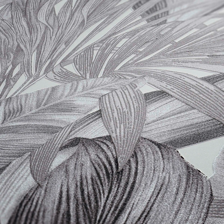 Papier peint Floral Gris Blanc - papier peint intissé A.S. Création 