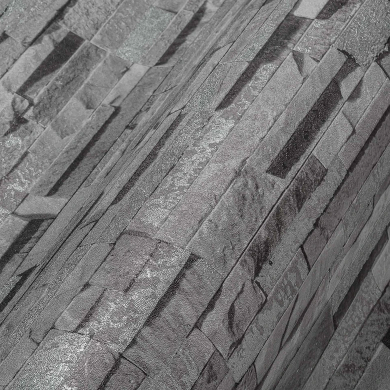 3D tapet sten utseende grå sten tapet - non-woven mönster tapet sten vägg design non-woven tapet  