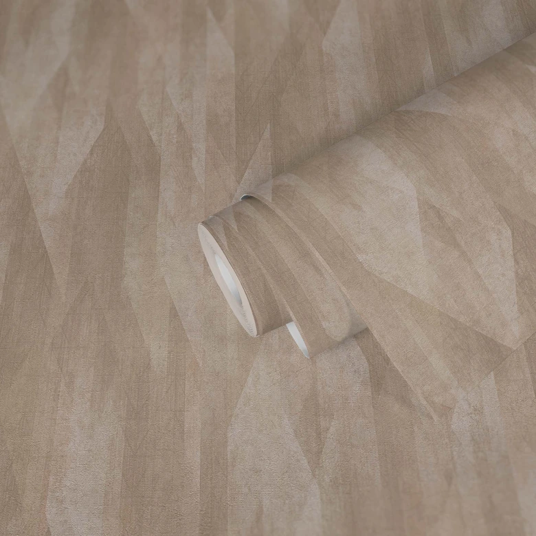 Ikke-vævet tapet svensk stil beige - grafisk skandinavisk tapet til stue, soveværelse 