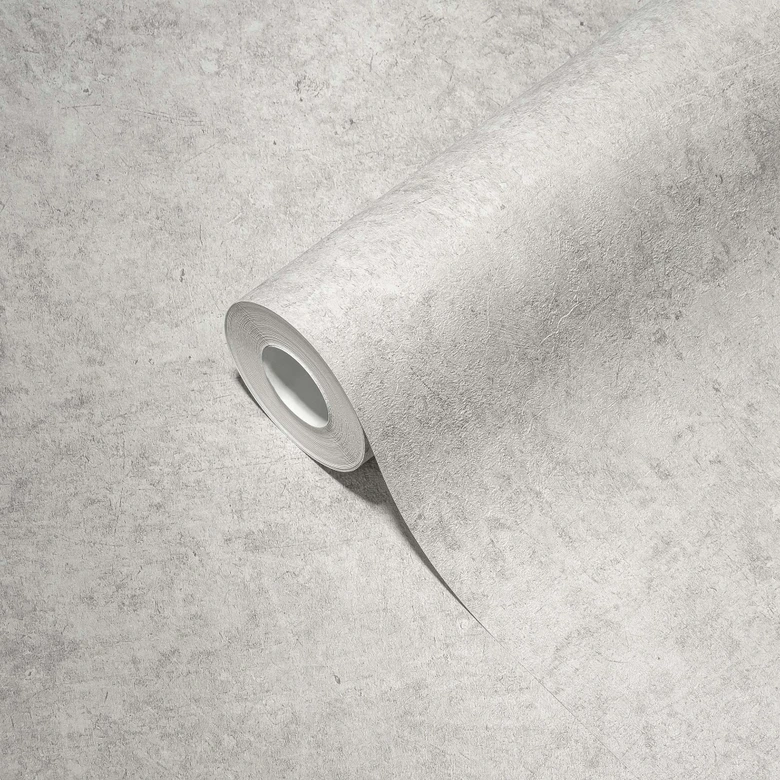 Szara tapeta włókninowa o wyglądzie tynku betonowego tapeta teksturowana o wyglądzie betonu w salonie 