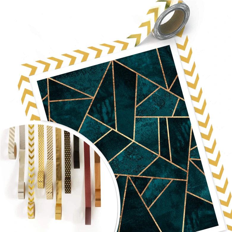 Poster Fredriksson - Blau-grüner Edelstein 