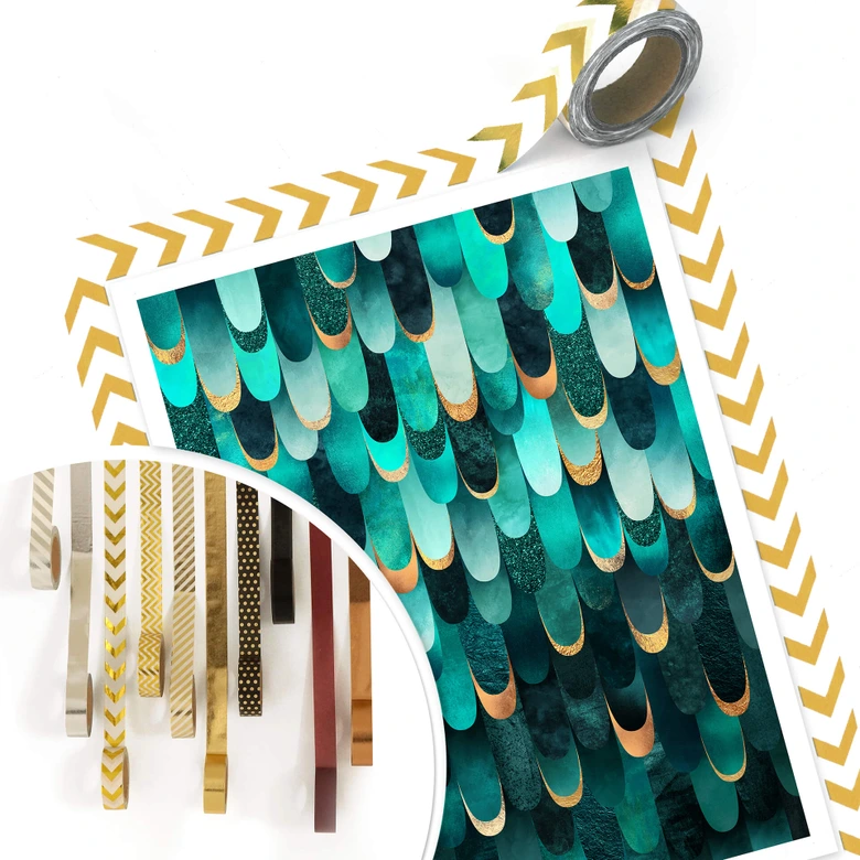 Poster Fredriksson - Plumes turquoise 