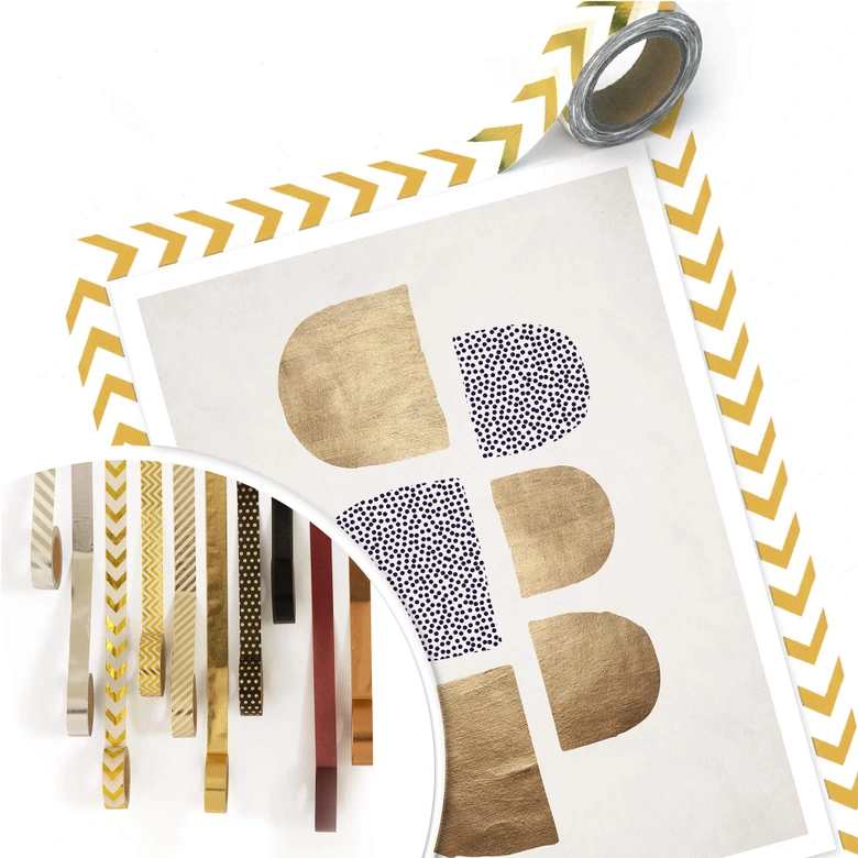 Plakat - Kubistika - Golden Geometrica 