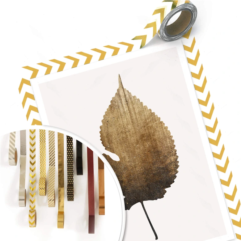Poster Kubistika - Golden Leaf 