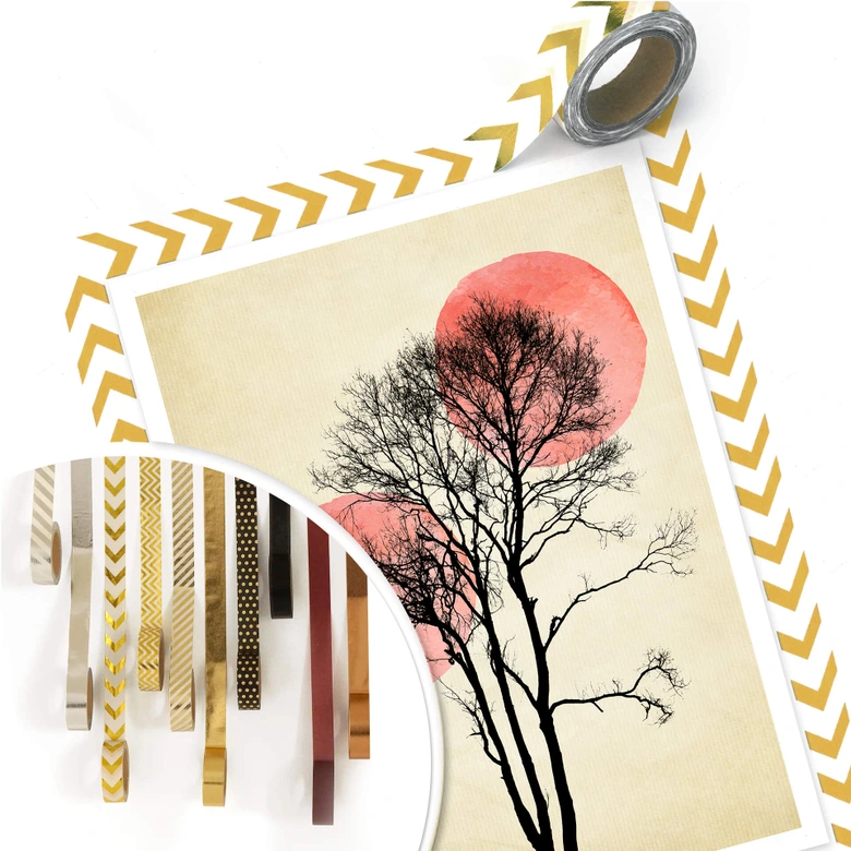 Poster Kubistika - Sun and Moon Behind the Tree 