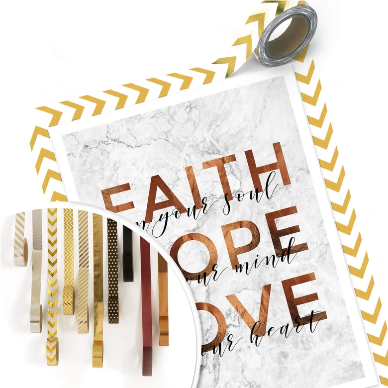 Poster Kupferoptik - Faith Hope Love 