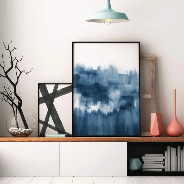 Poster Nouveauprints - Watercolour Brush Strokes (blau) 