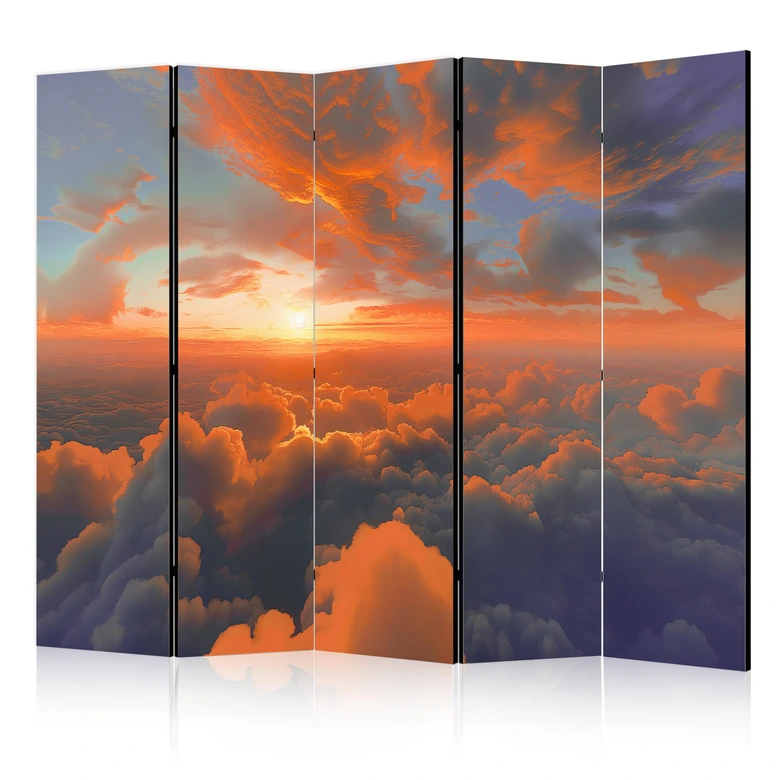 Paravent, Raumteiler freistehend, Trennwand - Dawn Tickles Clouds: Morning Colors 