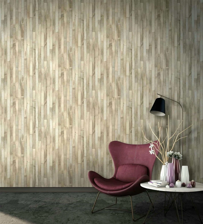 Vliestapete in Holzoptik mit Maserung beige Holzoptik 