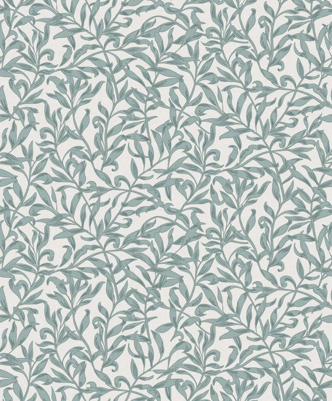 Tapeta z włókniny liście, motyw liści kwiatowa natura w kolorze szarym 