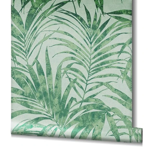 Papier peint à fleurs, papier peint intissé Novamur Yvi vert 
