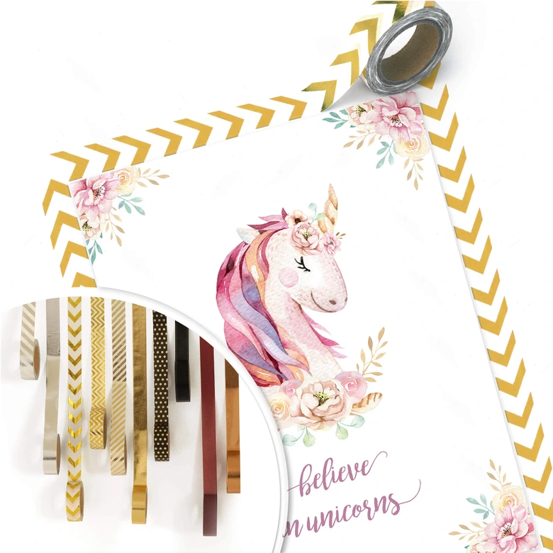 Poster Kvilis - Believe in Unicorns - Einhorn mit Blumen 