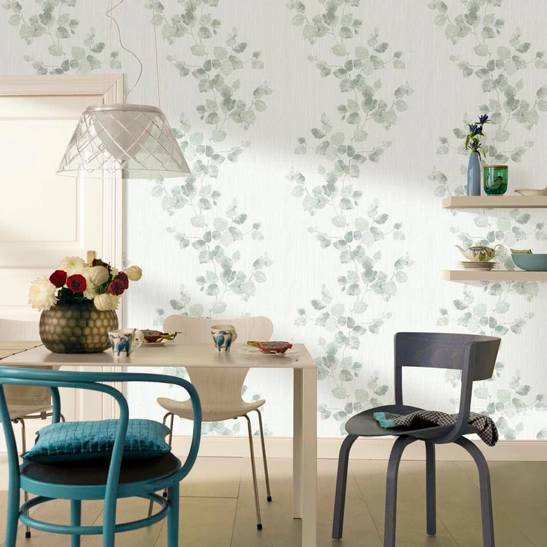 Vliestapete Floral Natur in Weiß  