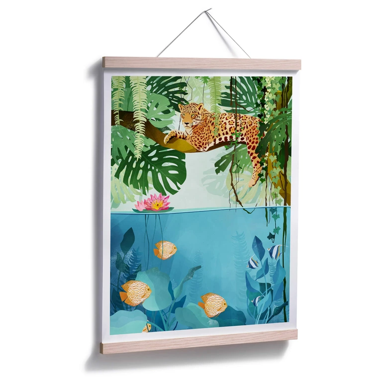 Poster Goed Blauw - Tiger im Dschungel 