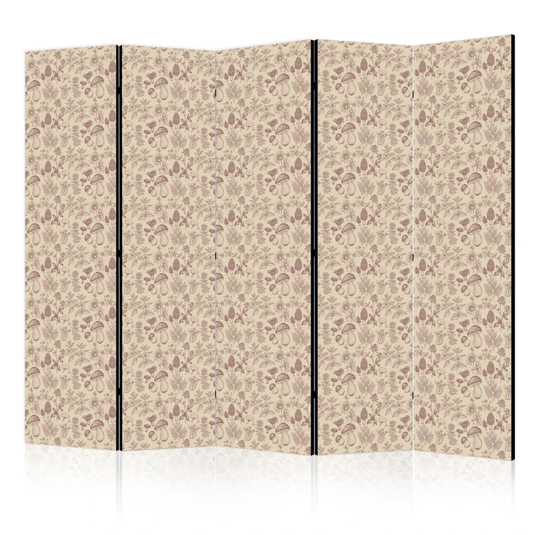 Paravent, Raumteiler freistehend, Trennwand - Beige Nature of the Forest 