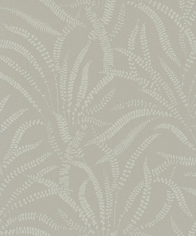 Vliestapete Blätter, Ranken Floral Natur in Grau Beige 