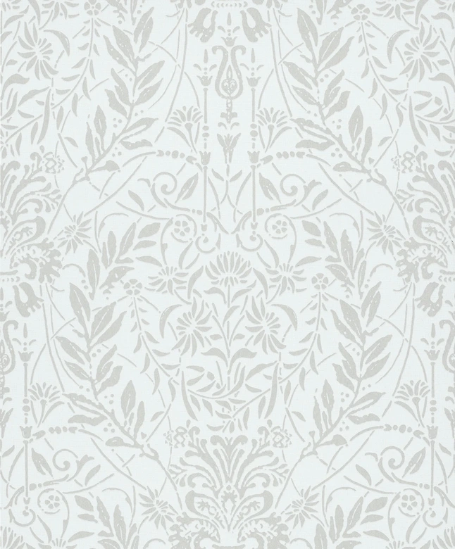 Icke-vävd tapet Ornament Floral Nature i vitt 