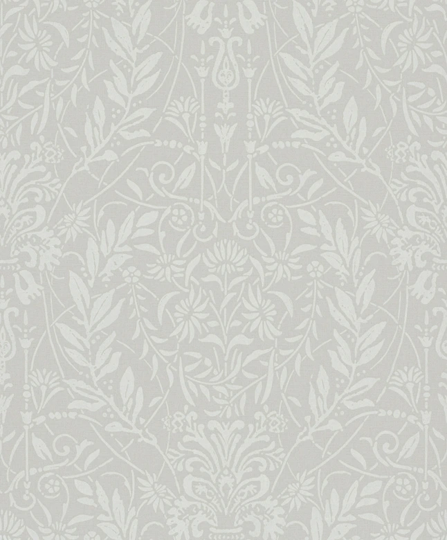Vliestapete Ornament Floral Natur in Grau Beige 