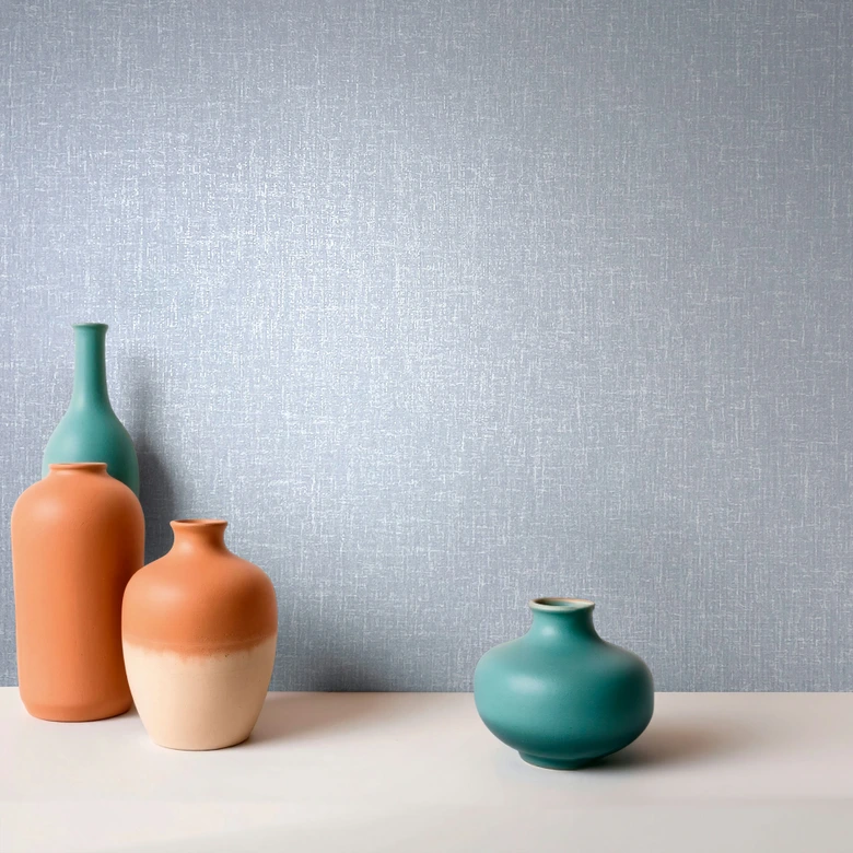 Tapeta z włókniny gładka, tekstylna gładka nowoczesna w kolorze niebieskim 