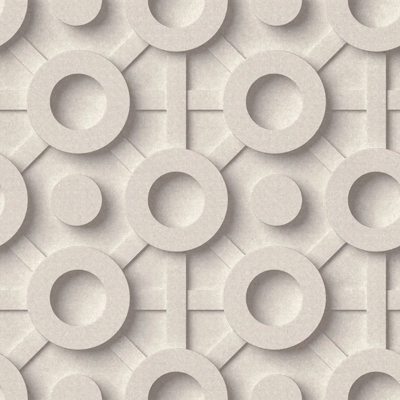 Vliestapete Grafisch 3D-Optik Modern, Kreise matt in Beige 