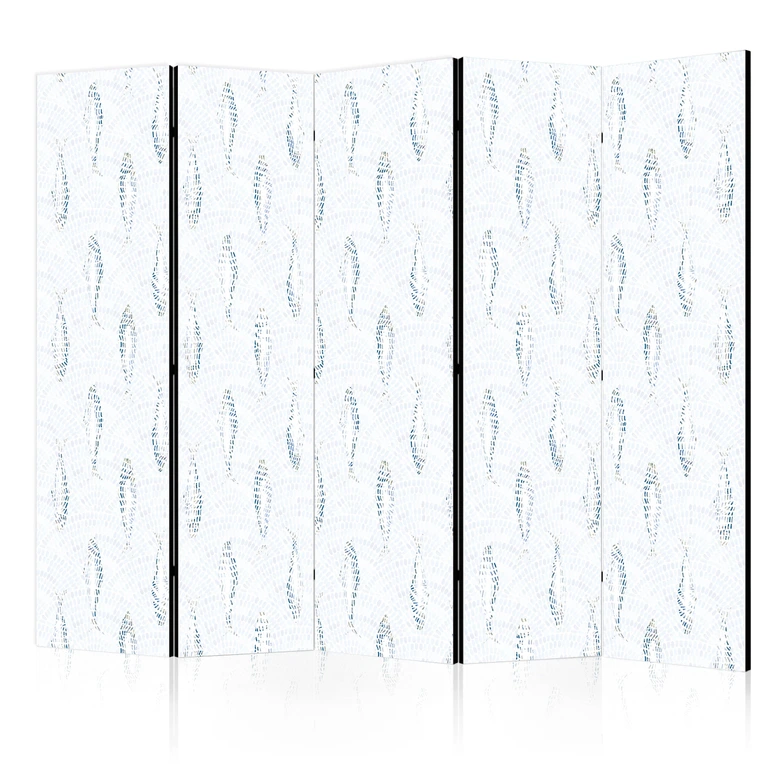 Paravent, Raumteiler freistehend, Trennwand - Delicate Blue Fish 