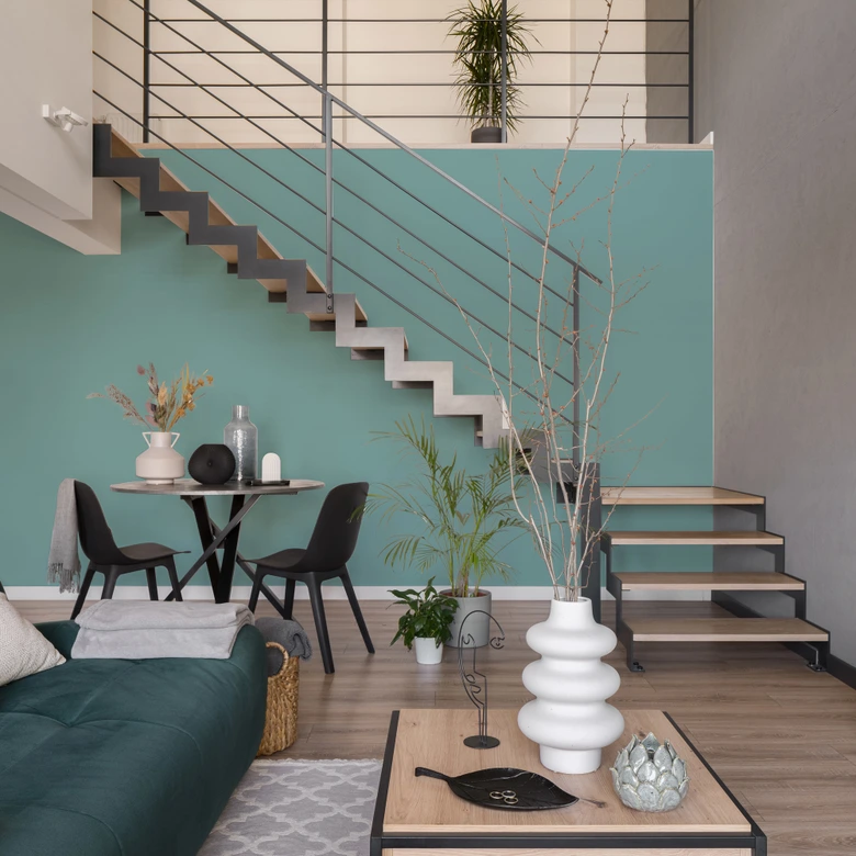 Premium Wandfarbe Blau - Tuchmatte Innenwandfarbe - PURO c4008 emerald green 