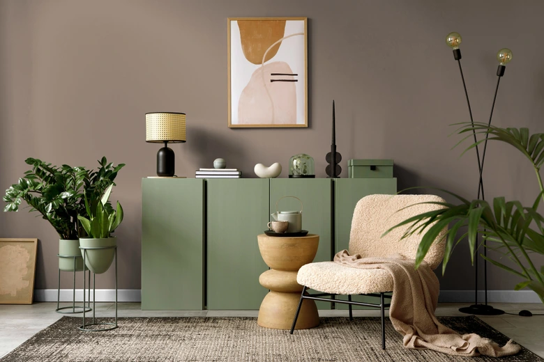 Peinture murale premium marron - PURO c7002 taupe calme 