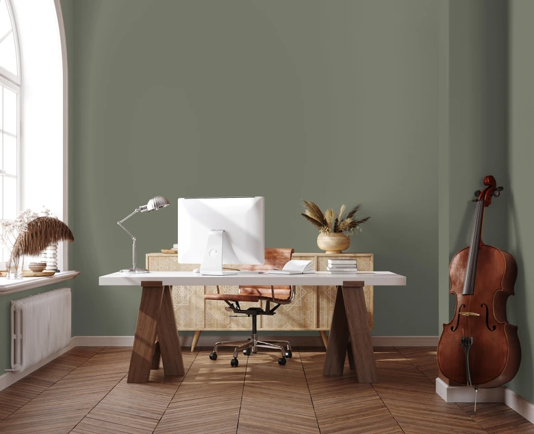 Premium Wandfarbe Grau Grün - Tuchmatte Innenwandfarbe - PURO c7006 calm taupe 