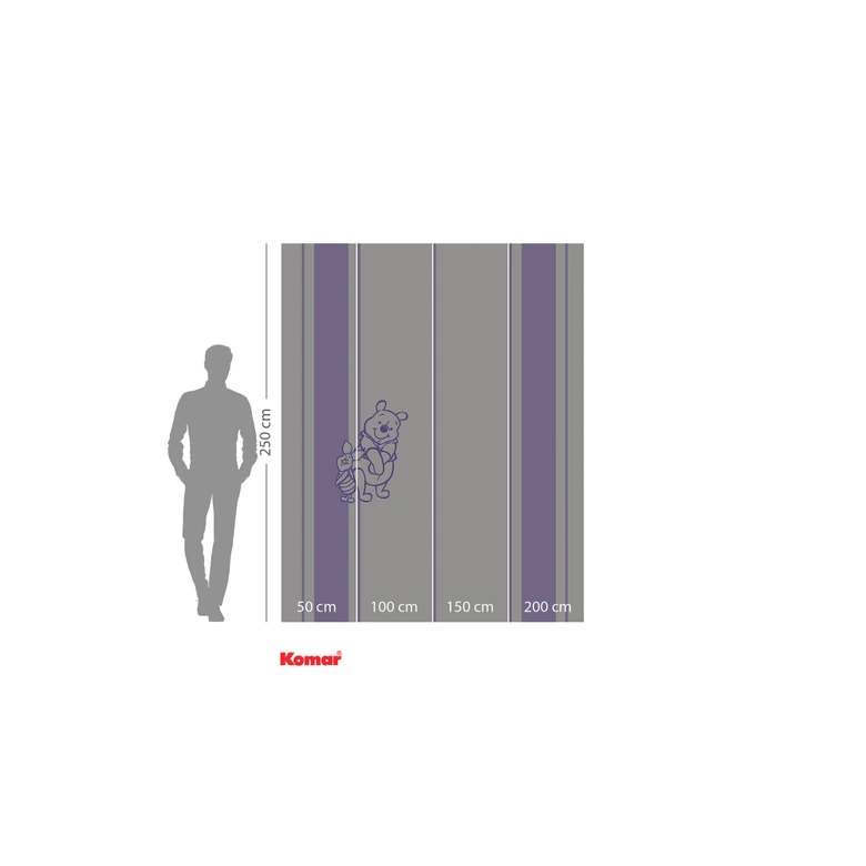 Papier peint - Winnie l'ourson doux - 200 x 250 cm 