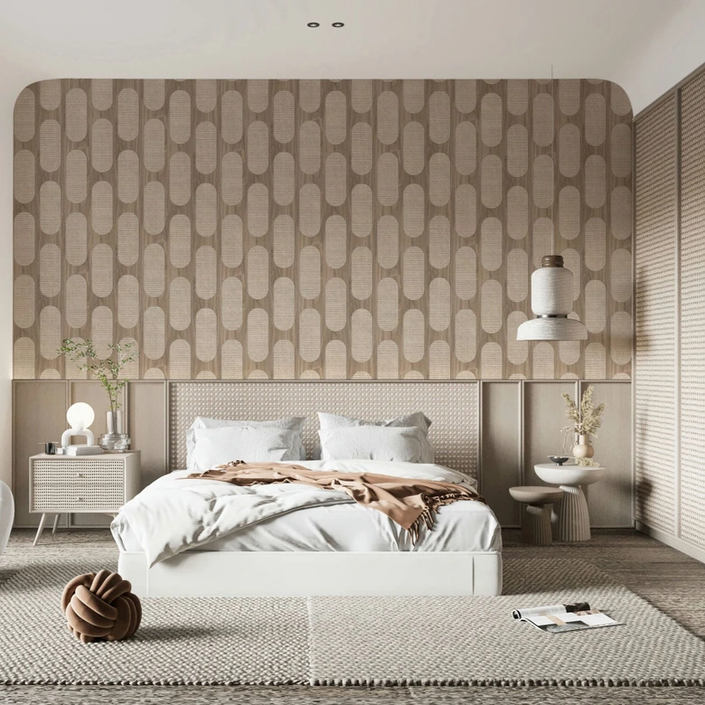 Vliestapete in Grau Braun Holzoptik Gewebestruktur Holz Geometrisch  