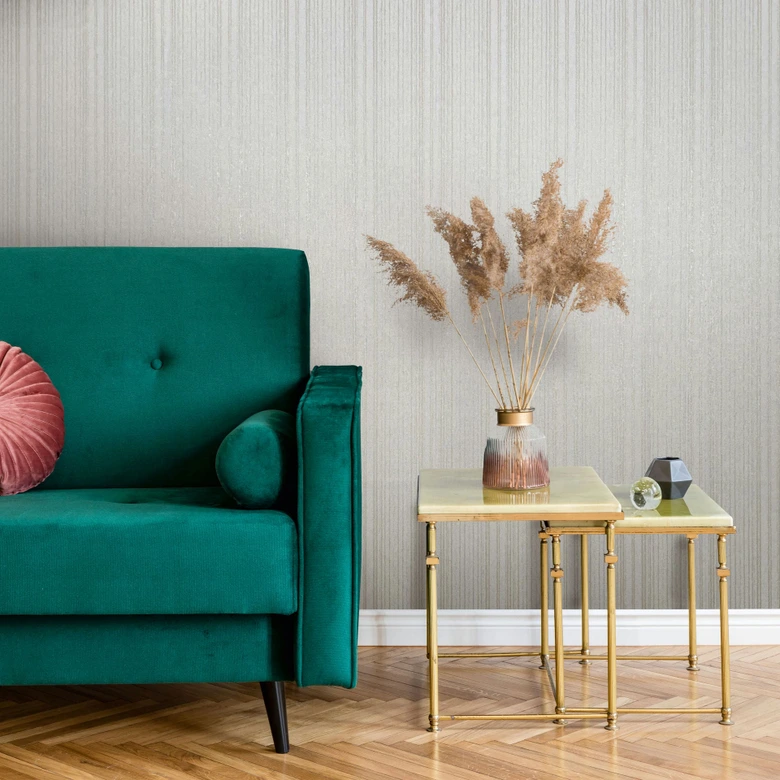 Papel pintado no tejido de rayas blancas beige y líneas papel pintado rayas clásico  