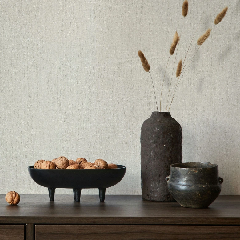 Non-woven tapet i grått Ljust strukturerad slät Modern  