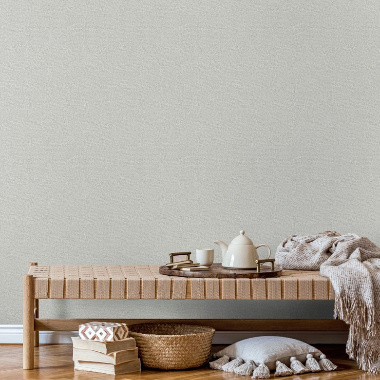 Vliestapete in Grau, Beige Strukturiertes Textil Putzoptik Uni 