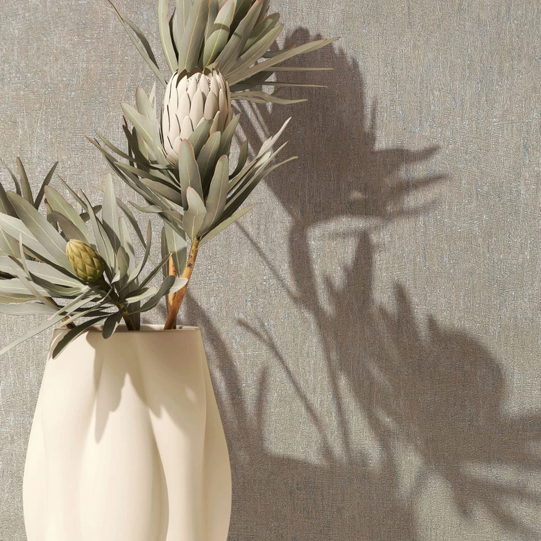 Non-woven tapet i beige betong look slät modern 