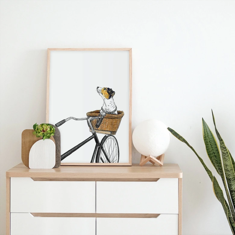 Poster Sparshott - Un chien dans un panier 