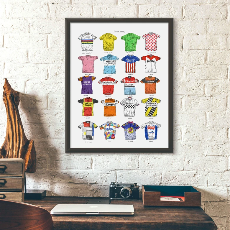 Poster Sparshott - Maillots de cyclistes 