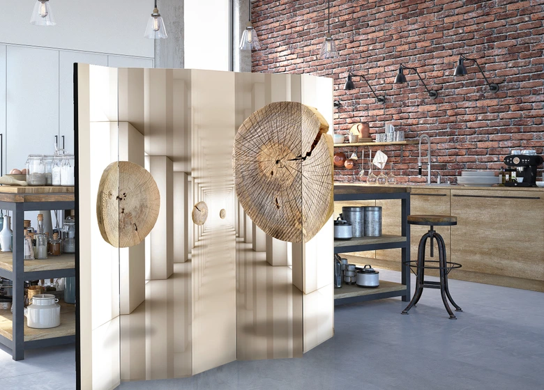 Paravent Séparation de pièce - Forêt futuriste, 3 pièces 