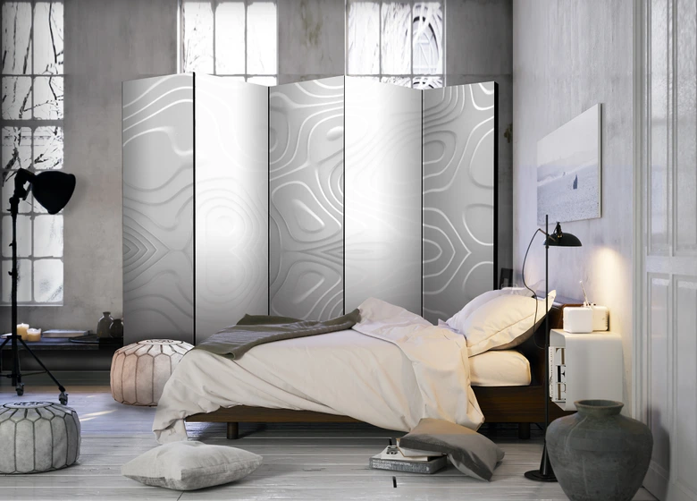 Paravent, Raumteiler freistehend, Trennwand - Alabaster Meer  