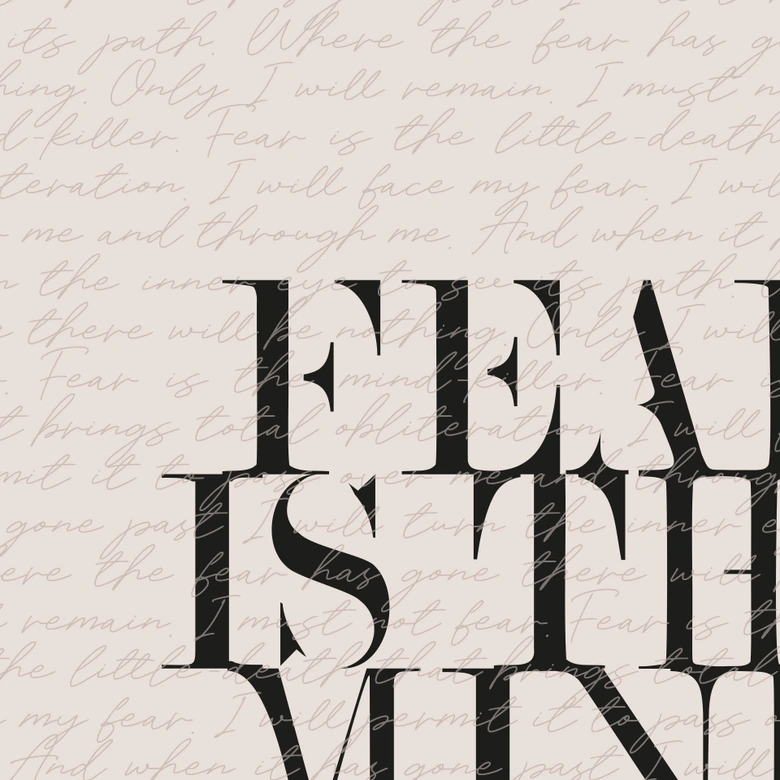 Acrylglasbild Filmzitat aus Dune - Fear is the mind killer 