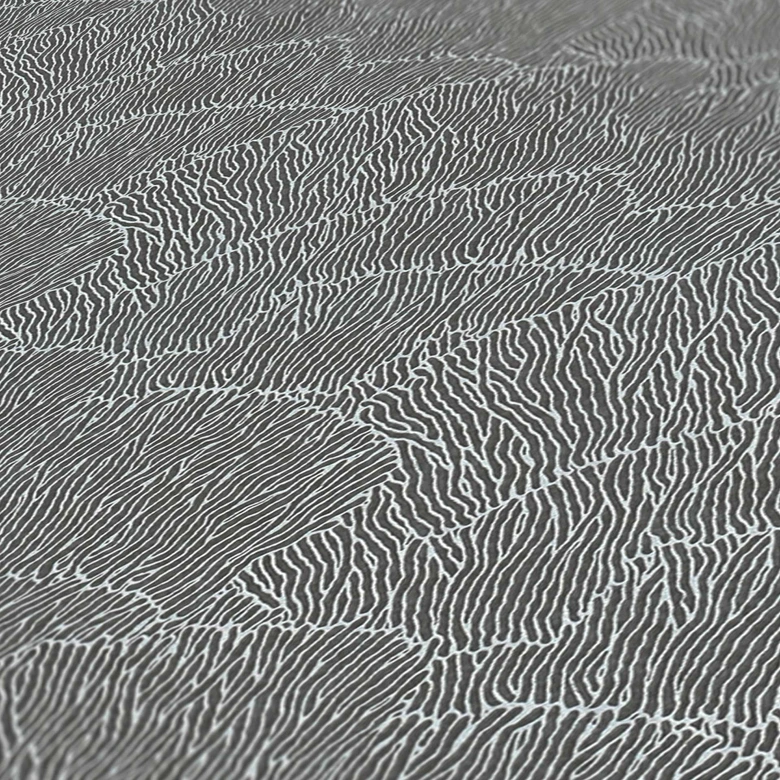 papier peint à vagues noir argenté - papier peint intissé à effet métallique 