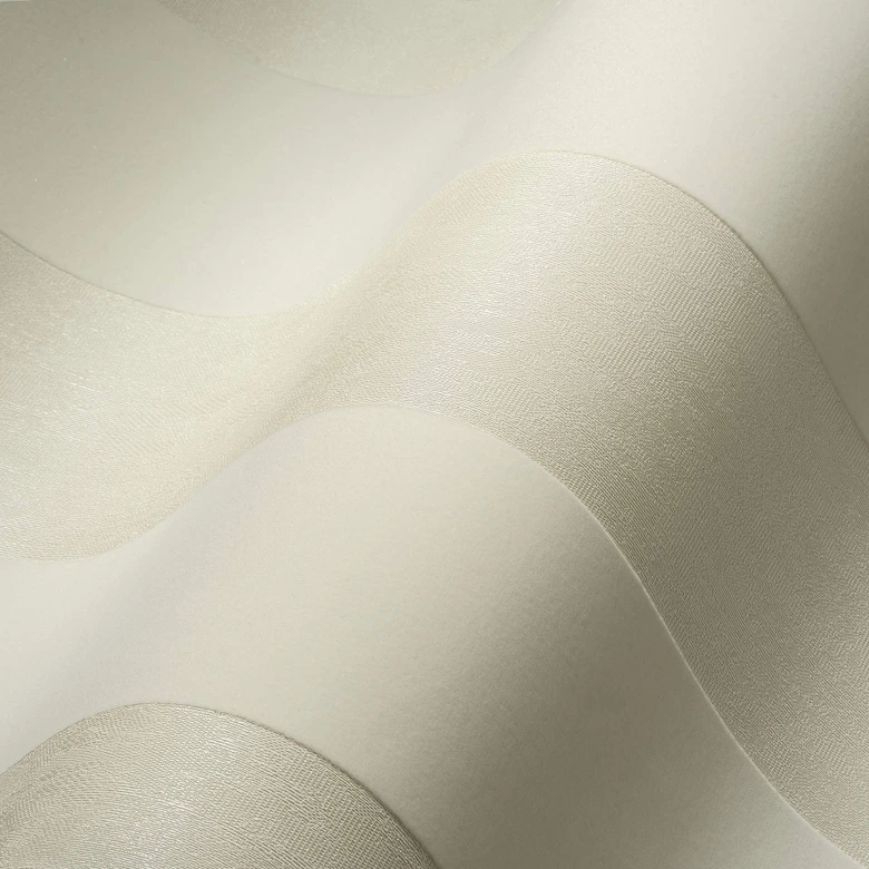 Architects Paper Castello papier peint floqué à rayures - Crème, Métallisé 