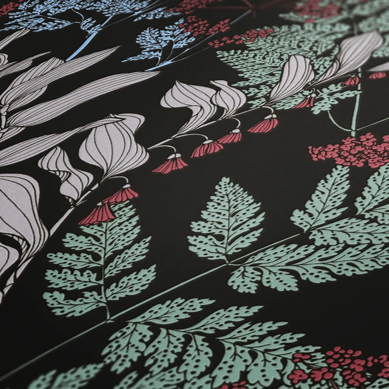Architects Paper Floral Impression - Papier peint intissé fleuris, noir 