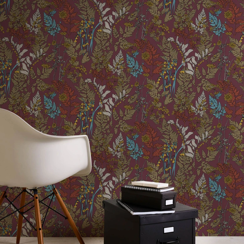 Architects Paper Vliestapete Floral Impression Blumentapete floral rot, gelb, blau, braun, beige 