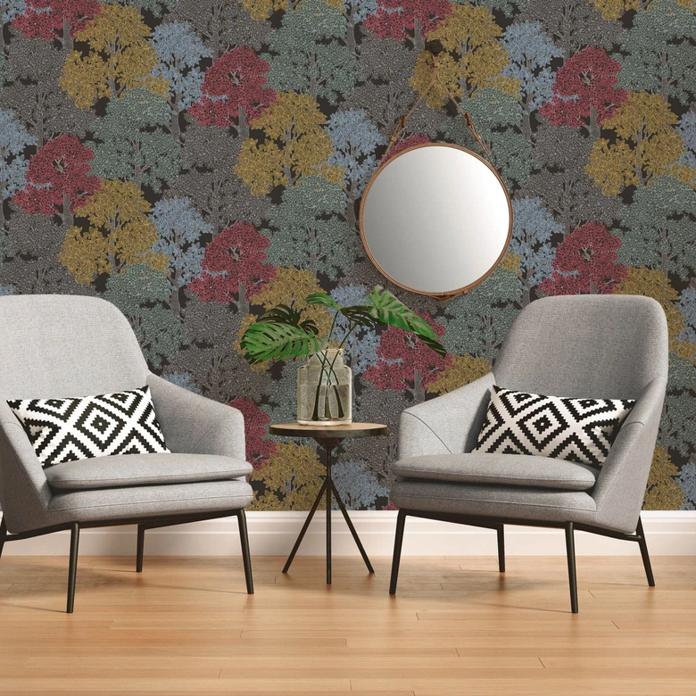 Architects Paper Floral Impression - Papier peint intissé de forêt, brun 