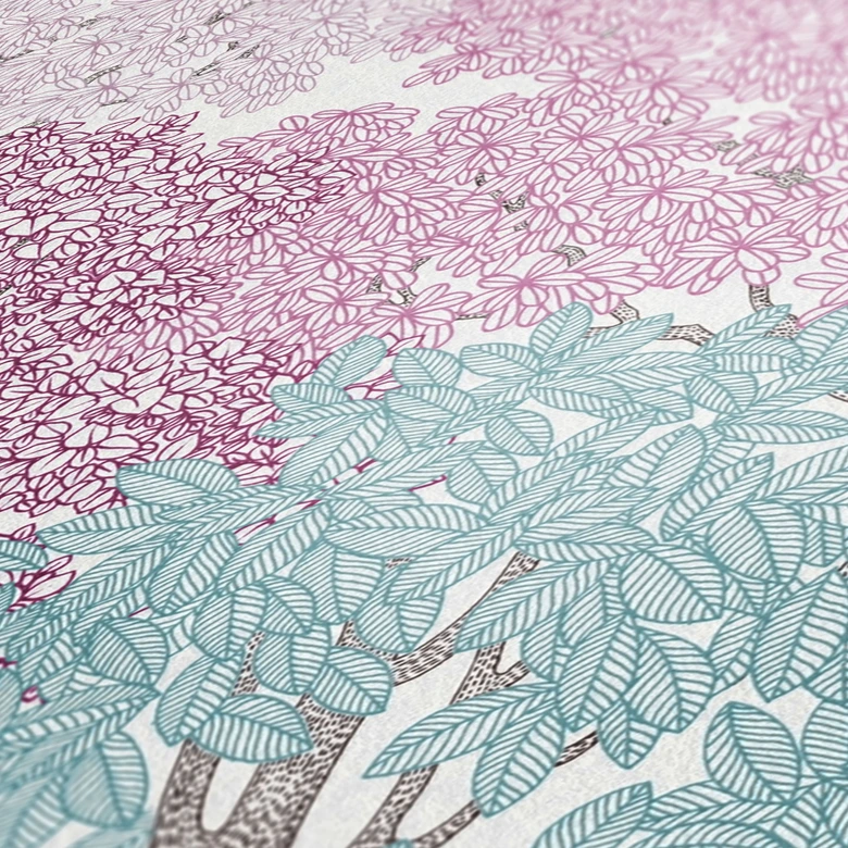Architects Paper Floral Impression - Papier peint intissé de forêt, rose 