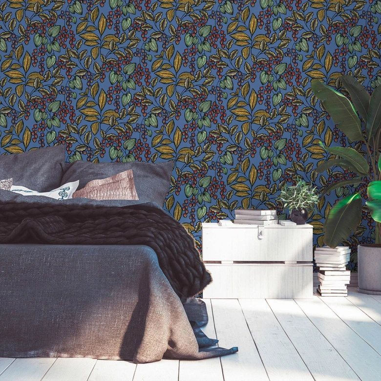 Architects Paper Vliestapete Floral Impression Blumentapete floral blau, gelb, rot, schwarz 