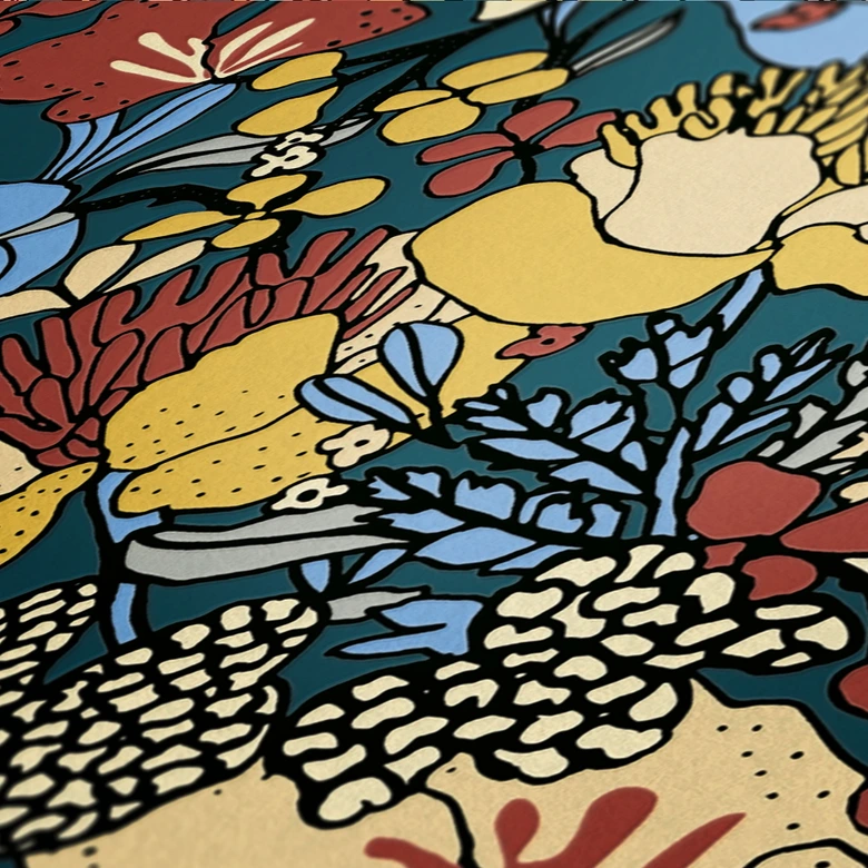 Architects Paper Vliestapete Floral Impression Blumentapete floral bunt, blau, orange, beige, gelb 